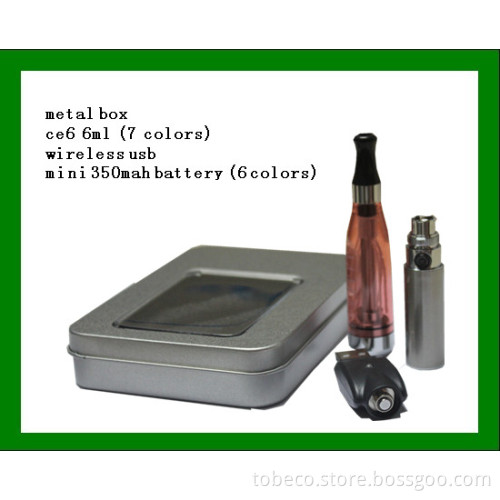 Mini 350mAh Ego Battery 6ml CE6 Kit with Metal Carry Case